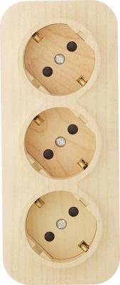 Розетка 3-м ОП Quteo 16А угол 45град. защитные шторки, с заземлением, дерево Leg 7