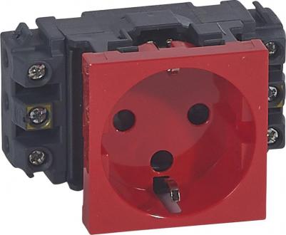 Розетка Mosaic 2М 2К+З нем. ст. красный 77611 – фото 1