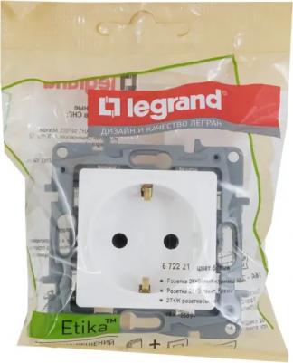 Розетка силов. Etika (672221) скрыт. зазем. IP21 белый – фото 10