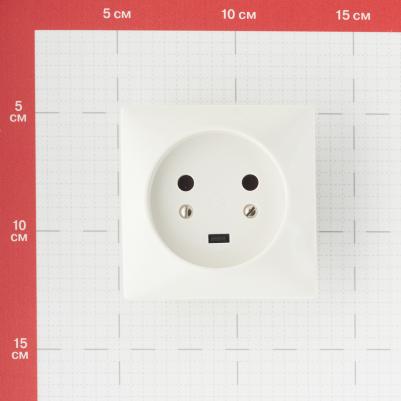 Розетка силовая для электроплит с заземлением 2Р+Е 20 А 230 В IP20 слоновая кость – фото 1