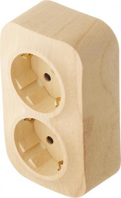 Розеточный блок с предварительным подключением 2x2К+З со шторками дерево, Quteo 782287 – фото 7
