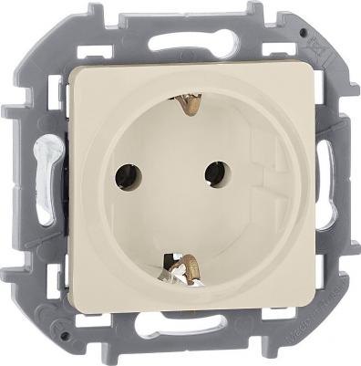 штепсельная Розетка Inspiria одноместная с заземлением 16А IP20 механизм скрытого монтажа слоновая кость – фото 1