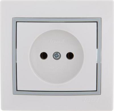 Розетка 1-м СП Мира 16А IP20 без заземл. керам. бел./сер. 701-0215-121
