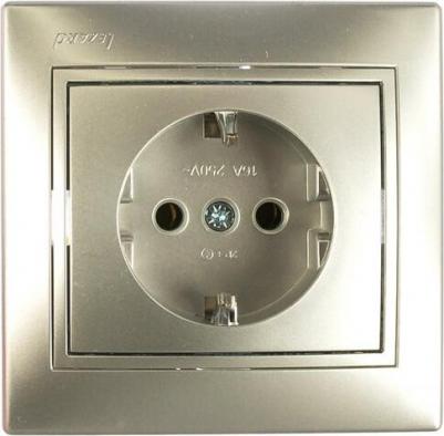 Розетка 1-м СП Мира керам. с заземл. метал. сер. 701-1010-122