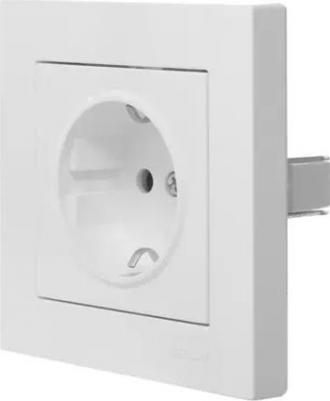 Розетка 1-м СП Vesna с заземл. защ. шторки ПБТ механизм бел. 742-0288-124B – фото 2