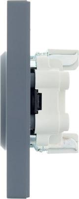 Розетка двойная встраиваемая Vesna 742-3400-128B без заземления цвет графит – фото 3