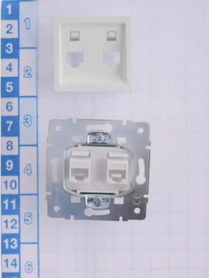 Розетка компьютерная двойная Vesna цвет белый – фото 3