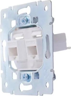 Розетка компьютерная двойная Vesna цвет белый – фото 5