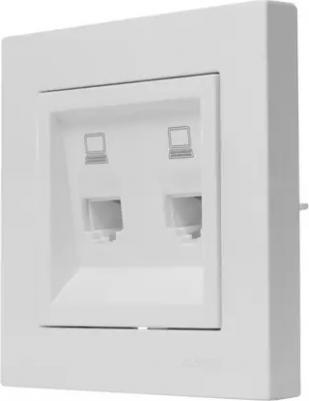 Розетка компьютерная двойная Vesna цвет белый – фото 10