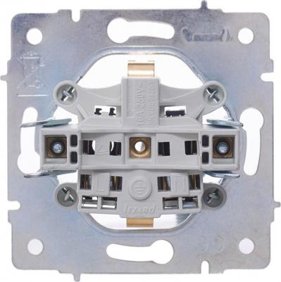 Розетка Vesna 742-0288-122B, скрытый монтаж, однопостовая/модулей: 1, с з/к, 16A, механизм с накладкой и суппортом, IP20, белый – фото 1