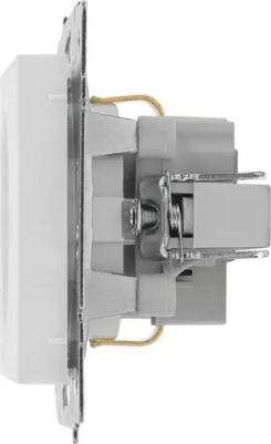 Розетка Vesna 742-0288-122B, скрытый монтаж, однопостовая/модулей: 1, с з/к, 16A, механизм с накладкой и суппортом, IP20, белый – фото 3