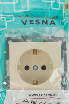 Розетка Vesna с защитой от детей цвет кремовый 6941372134471 – фото 9