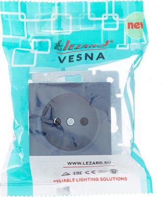 Розетка встраиваемая Vesna 742-3488-121B без заземления цвет графит – фото 6
