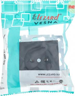 VESNA Розетка б/з ПБТ чёрный бархат 742-4288-121B – фото 4