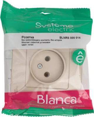 Розетка 1-м СП BLANCA 16А 250В без шторок без заземл. титан SchE BLNRS000014 – фото 2