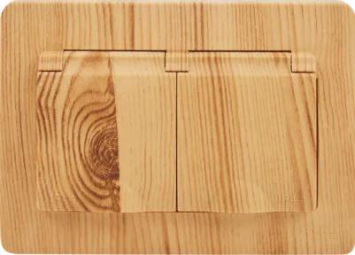 Розетка двойная встраиваемая Blanca 16 А IP44 цвет ясень