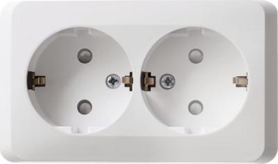 Розетка Этюд PA16-008B, открытый монтаж, 2-х постовая, с з/к, со шторками, 16A, в сборе, IP20, белый – фото 12