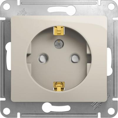 Розетка GSL000945 GLOSSA, 16 А, с защитной шторкой, с заземлением – фото 2