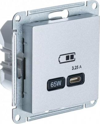 USB Розетка System Electric AtlasDesign тип-C 65W, АЛЮМИНИЙ