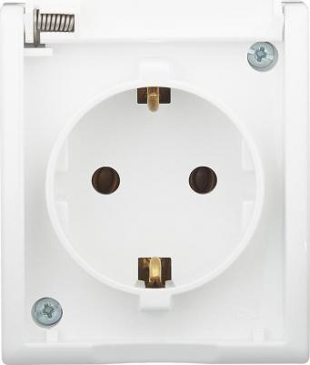 Розетка 1-ая с/з с крышкой наружная, IP54 15 Aqua Белая – фото 5