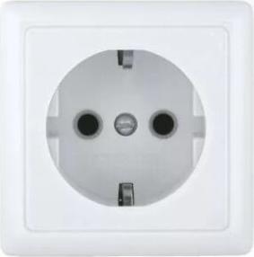 Розетка 1-местная с заземляющим контактом, 250В, 16А, IP20, PST16-21-20, белый, цена за 1 шт – фото 1