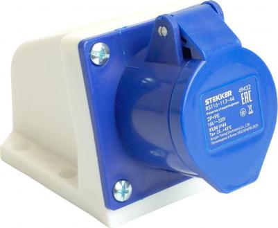 Розетка стационарная ST-113 16А 220В 2P+PE IP44, RST16-113-44, цена за 1 шт