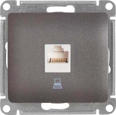 Компьютерная розетка Schneider Electric Glossa RJ45 графит