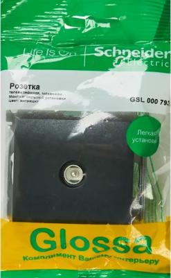 Механизм коннектора TV антенны Glossa антрацит SchE GSL000793 – фото 3