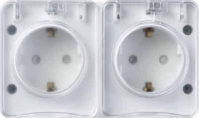 Розетка 2-м ОП AtlasDesign Profi54 16А IP54 250В с заземл. защ. шторки бел. SchE ATN540126 – фото 2