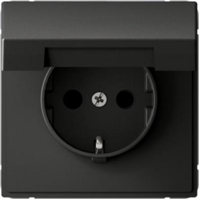 Розетка ArtGallery 16А IP20 с заземл. защ. шторки с крышкой механизм базальт SE GAL001446 – фото 1