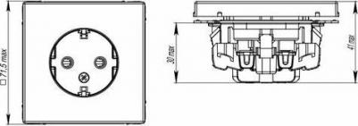 Розетка ArtGallery 16А с заземл. механизм карбон SE GAL001043 – фото 3