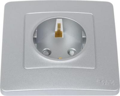 Розетка Blanca встраиваемая алюминий со шторками (BLNRS001113) – фото 12