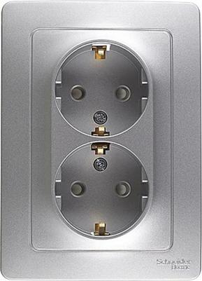 Розетка двойная SE Blanca, 16 А, 250В, встраив., с з/к, шторки, IP20, алюм., BLNRS001123 – фото 4