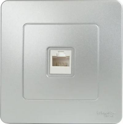 Розетка компьютерная 1xRJ45 Cat.5 BLANCA, алюминий | код. BLNIS045003 | Schneider Electric