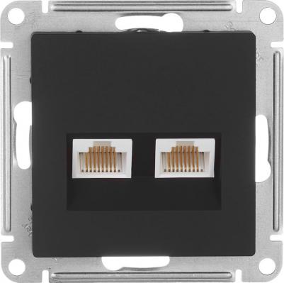 Розетка компьютерная Schneider Electric ATN001085 2-местная, RJ45 категории 5E, карбон