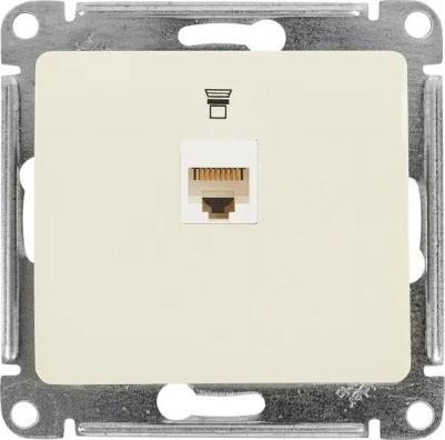 Розетка компьютерная Schneider Electric Glossa GSL000281K 1-местная, СП, RJ45, бежевая