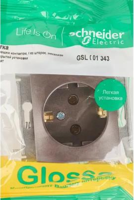 Розетка с/з Schneider Electric Glossa Графит – фото 5