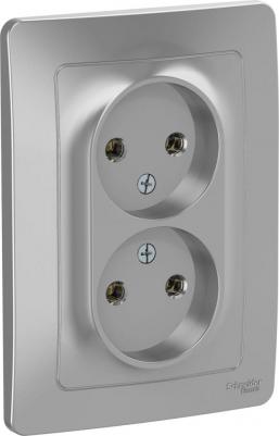 Розетка Schneider Blanca СУ, 2-местная, 16А, алюминий, пластиковая основа, BLNRS000023 – фото 5