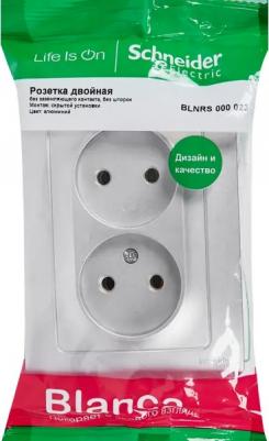 Розетка Schneider Blanca СУ, 2-местная, 16А, алюминий, пластиковая основа, BLNRS000023 – фото 11