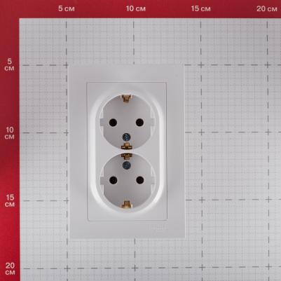 Розетка Schneider Electric ATN000124 2-местная, СП, 16А, с заземлением, в сборе, белая – фото 5