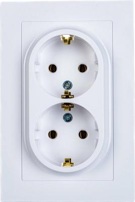 Розетка Schneider Electric ATN000124 2-местная, СП, 16А, с заземлением, в сборе, белая