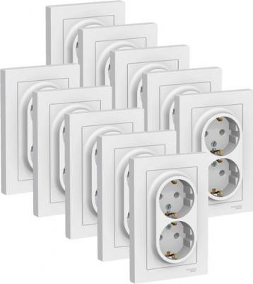 Розетка Schneider Electric ATN000124 2-местная, СП, 16А, с заземлением, в сборе, белая – фото 7