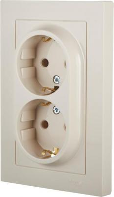 Розетка Schneider Electric ATN000224 2-местная, СП, 16А, с заземлением, в сборе, бежевая – фото 5