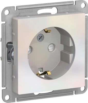Розетка Schneider Electric ATN000445 1-местная, СП, 16А со шторками, заземление, жемчужная – фото 1