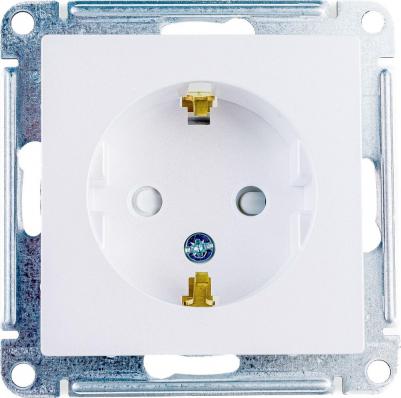 Розетка Schneider Electric ATN000445 1-местная, СП, 16А со шторками, заземление, жемчужная