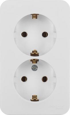 Розетка Schneider Electric BLNRA010211 2-местная, ОП, 16А, IP20, 250В, заземление, белая