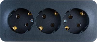 Розетка Schneider Electric BLNRA010316 3-местная, ОП, 16А, 250В, с заземлением, антрацит – фото 8
