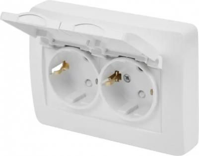 Розетка Schneider Electric BLNRS441121 2-местная, СП, 16А, 250В, с крышкой, белая – фото 3