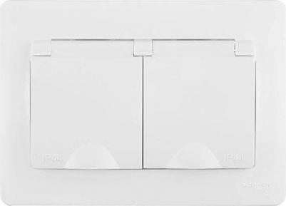 Розетка Schneider Electric BLNRS441121 2-местная, СП, 16А, 250В, с крышкой, белая – фото 4