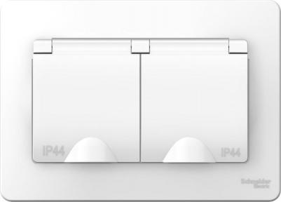 Розетка Schneider Electric BLNRS441121 2-местная, СП, 16А, 250В, с крышкой, белая – фото 8
